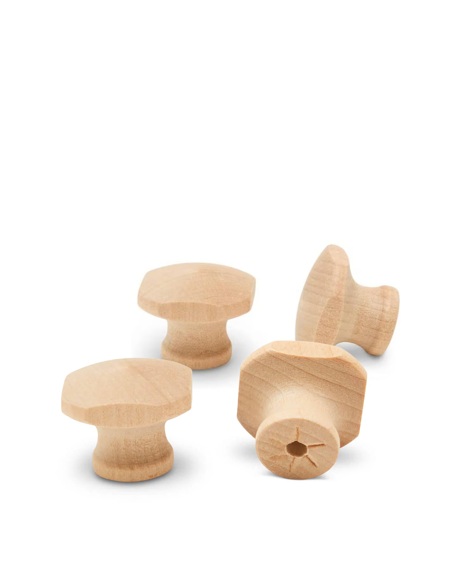 Wood 1.25 inch Square Knobs