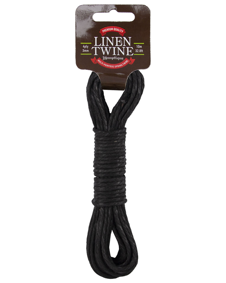 Linen Twine Hank Black