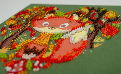 Mini Bead Embroidery Kit - Red Fox