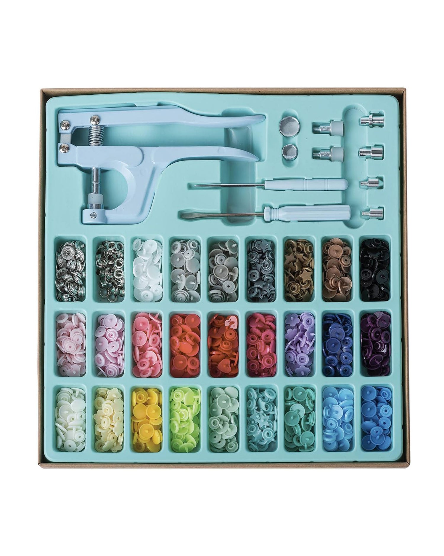Plastic &amp; Metal Snap Button Set - Blue
