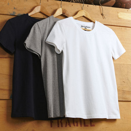 Plain white round discount neck t shirt