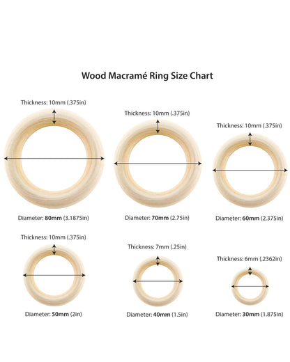 Wood Macramé Rings