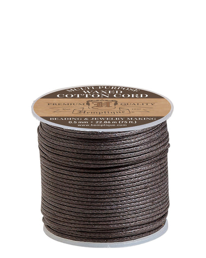 Waxed Cotton Cord 0.5mm Brown