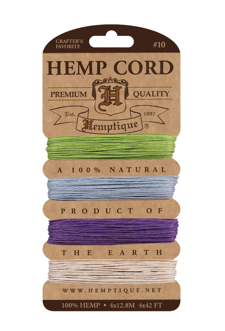 Hemp Cord Card 10 lb spring colors