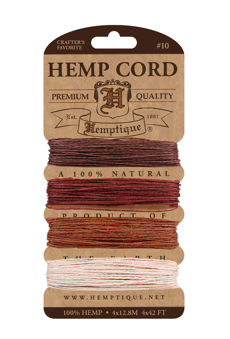Hemp Cord Card 10 lb brown shades