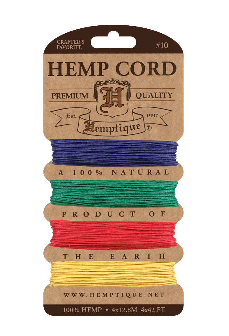 Hemp Cord Card 10 lb Basic colors