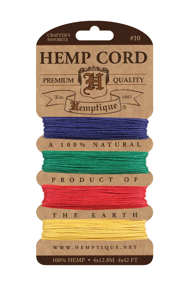 Hemp Cord Card 10 lb Basic colors