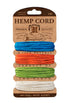 Hemp Cord Card 20lb bright colors
