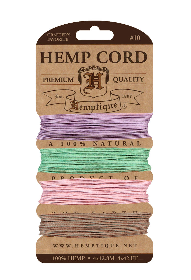 Hemp Cord Card 10 lb pastels