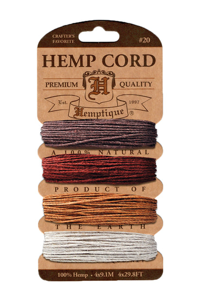 Hemp Cord Card 20lb shades of bronze
