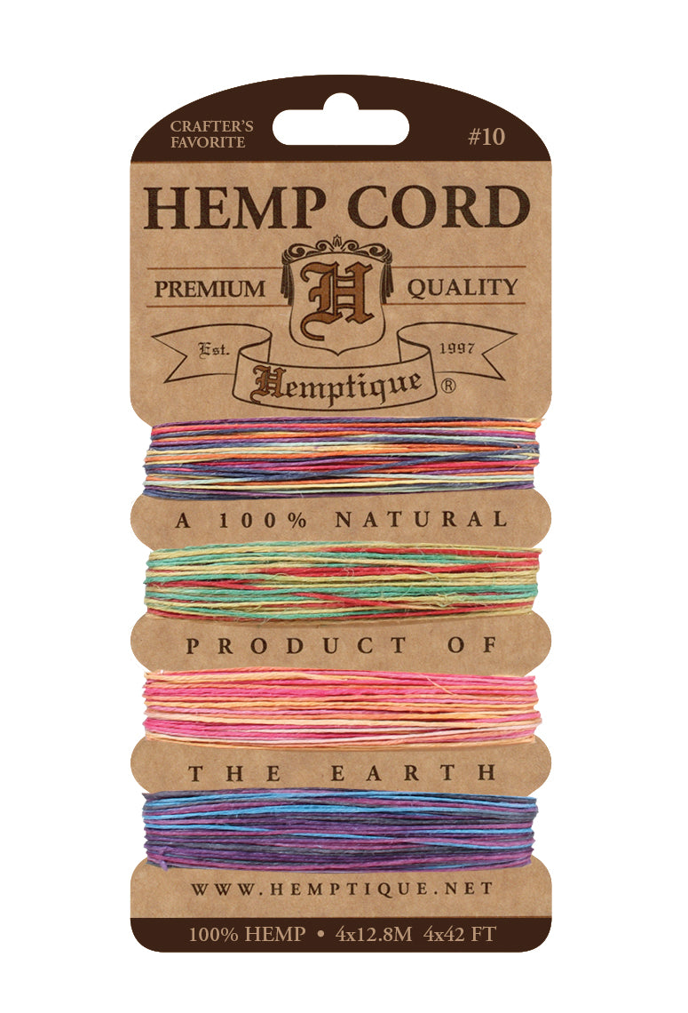 Hemp Cord Card 10 lb variegated