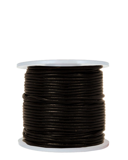 1mm Leather Cord Round Black