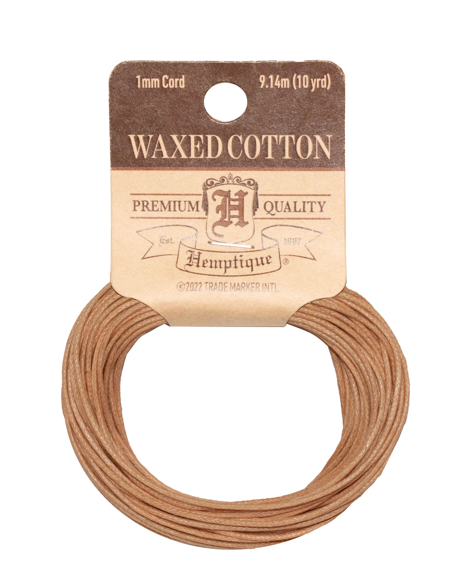 Waxed Cotton Cord Coil 1mm Natural