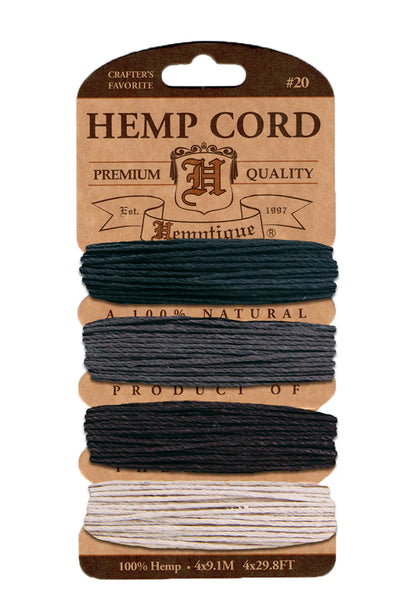 Hemp Cord Card 20lb blacks