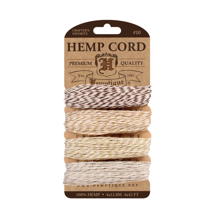 Hemp Cord Card 10 lb metallic vintage