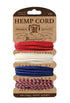 Hemp Cord Card 20lb red white and blue