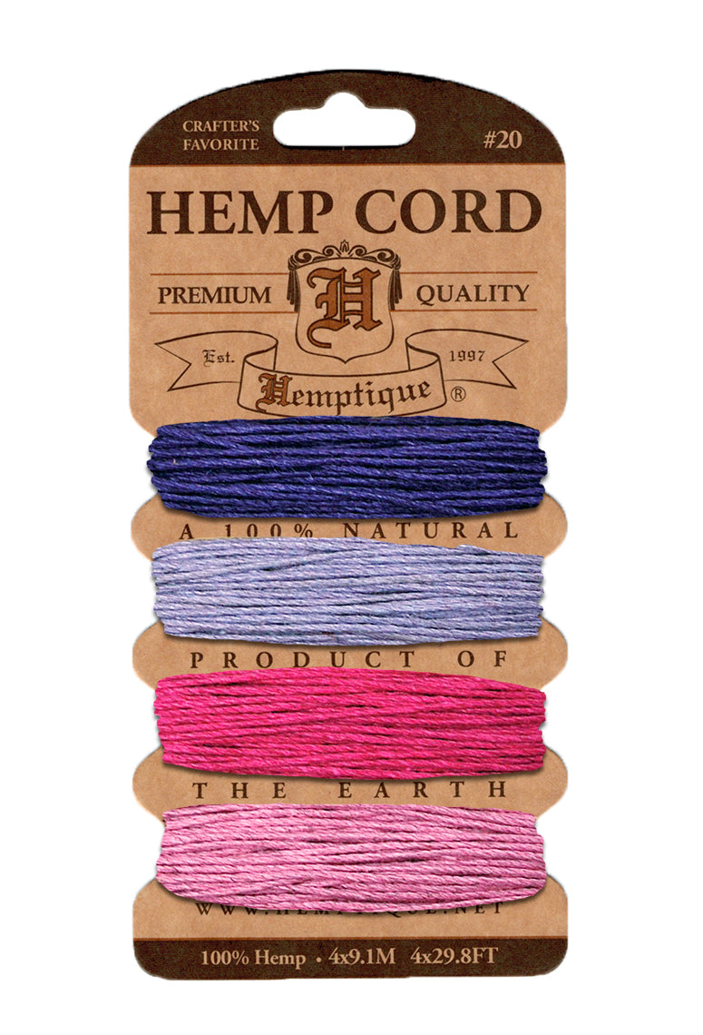 Hemp Cord Card 20lb berry bar