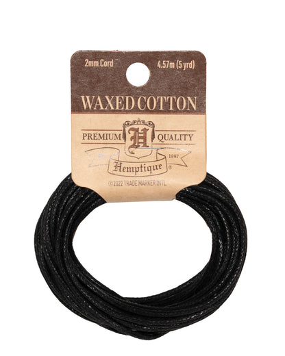 Waxed Cotton Cord Coil 2mm Black