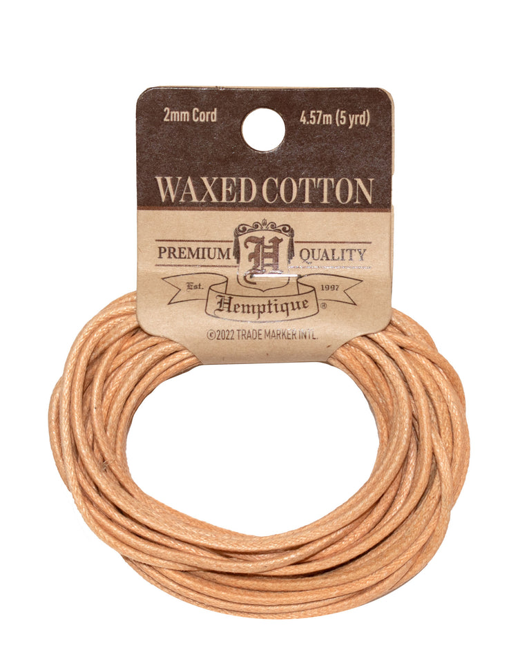 Waxed Cotton Cord Coil 2mm Natural