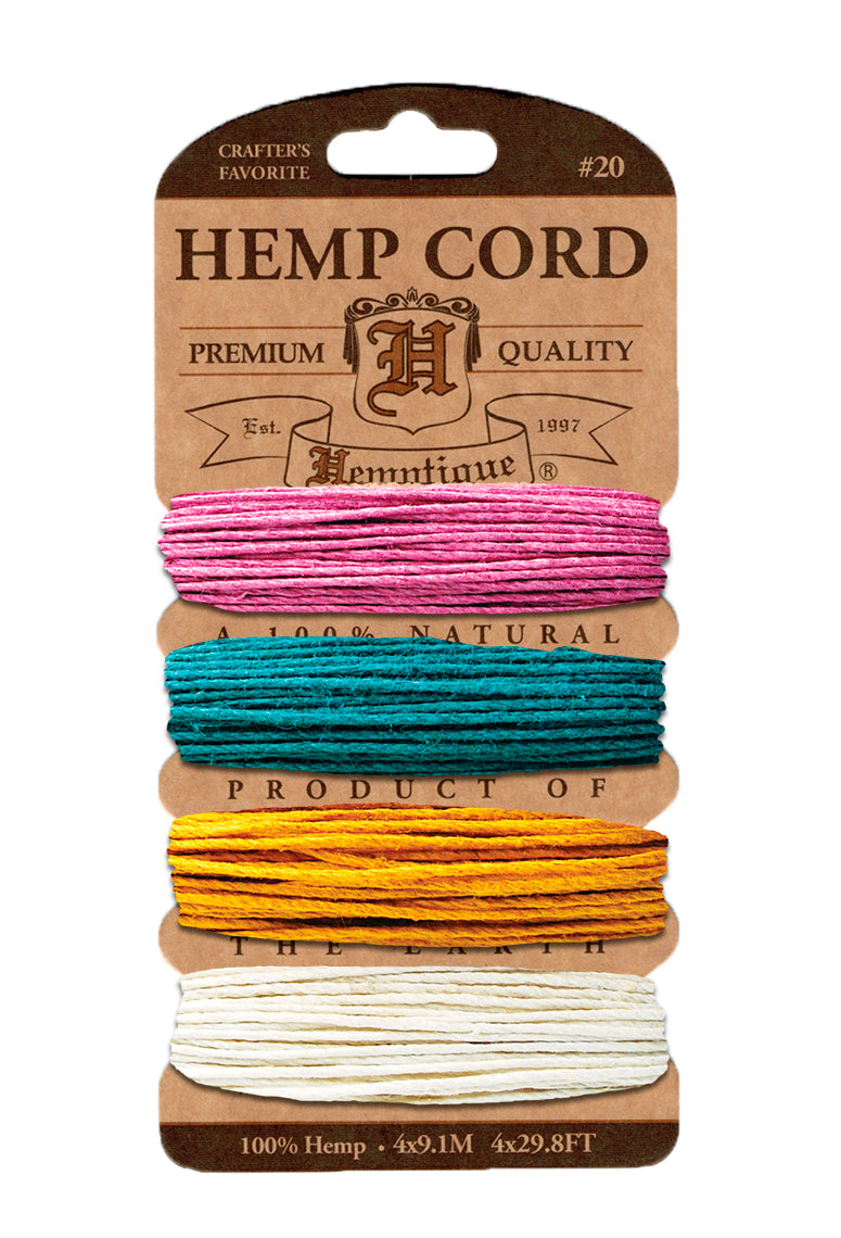 Hemp Cord Card 20lb spring colors