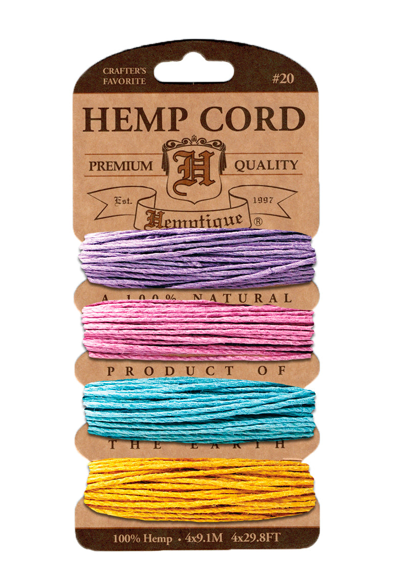 Hemp Cord Card 20lb Pastel colors
