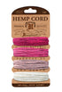 Hemp Cord Card 20lb shades of pink
