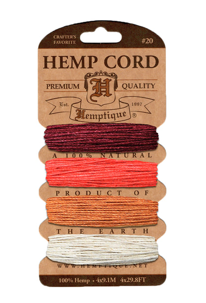 Hemp Cord Card 20lb Coral tones