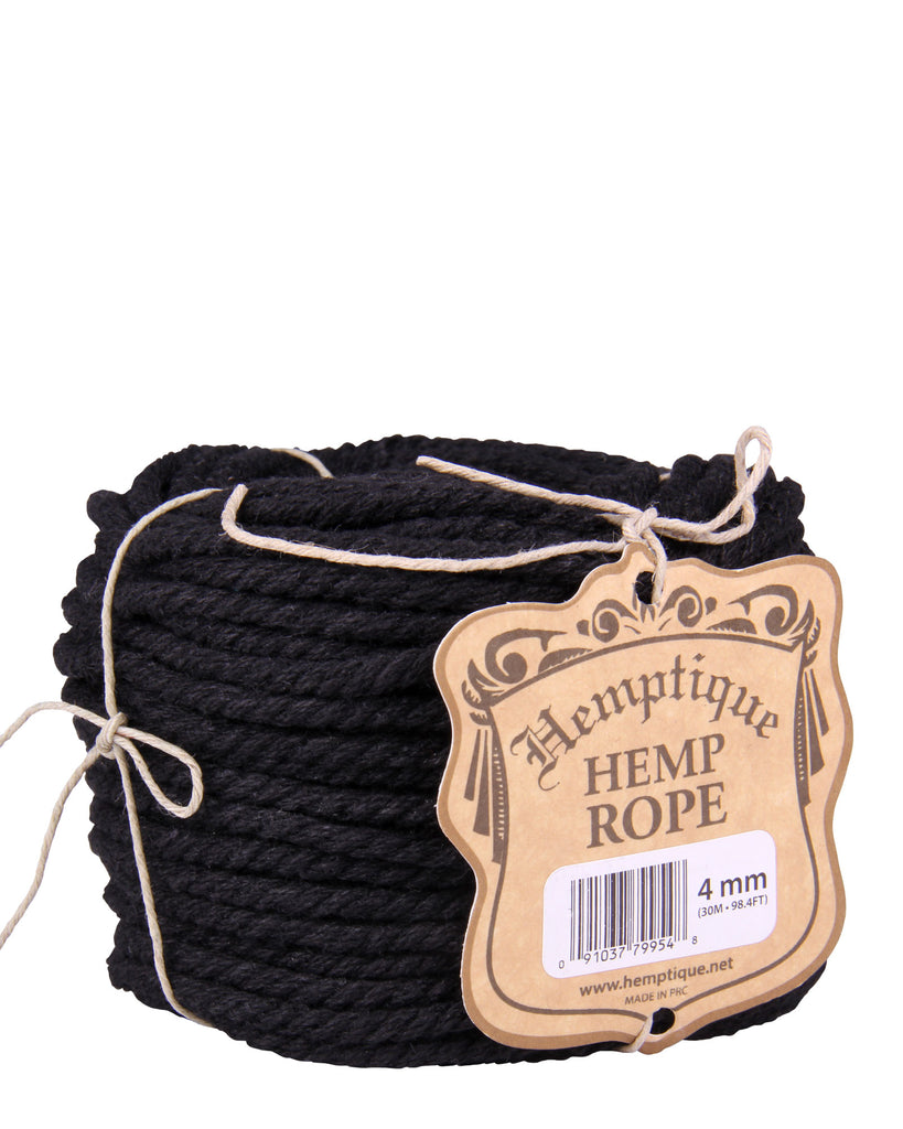 4mm Hemp Macrame Rope Black
