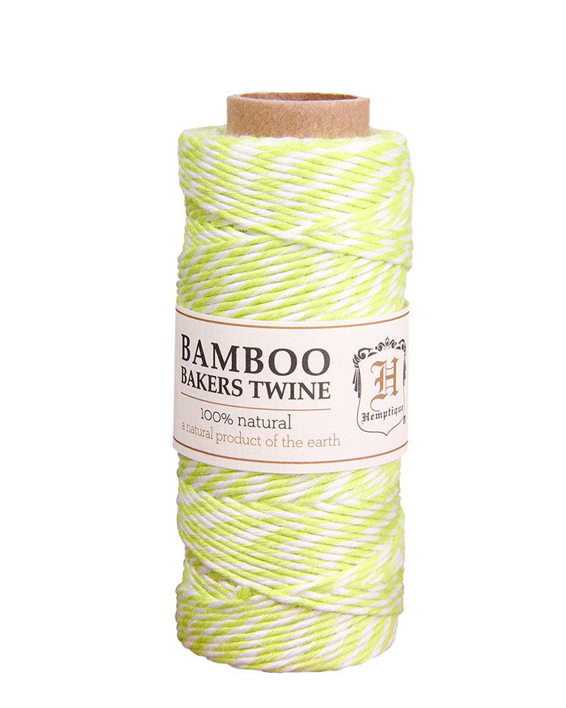 bamboo bakers twine lime green and white