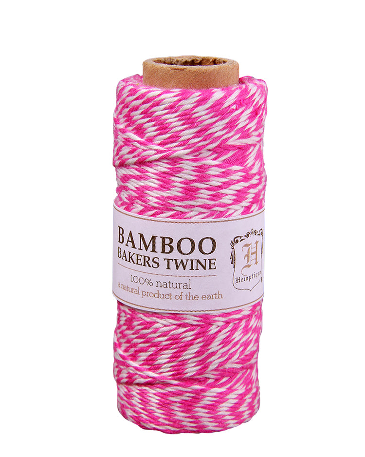 bamboo bakers twine pink and white
