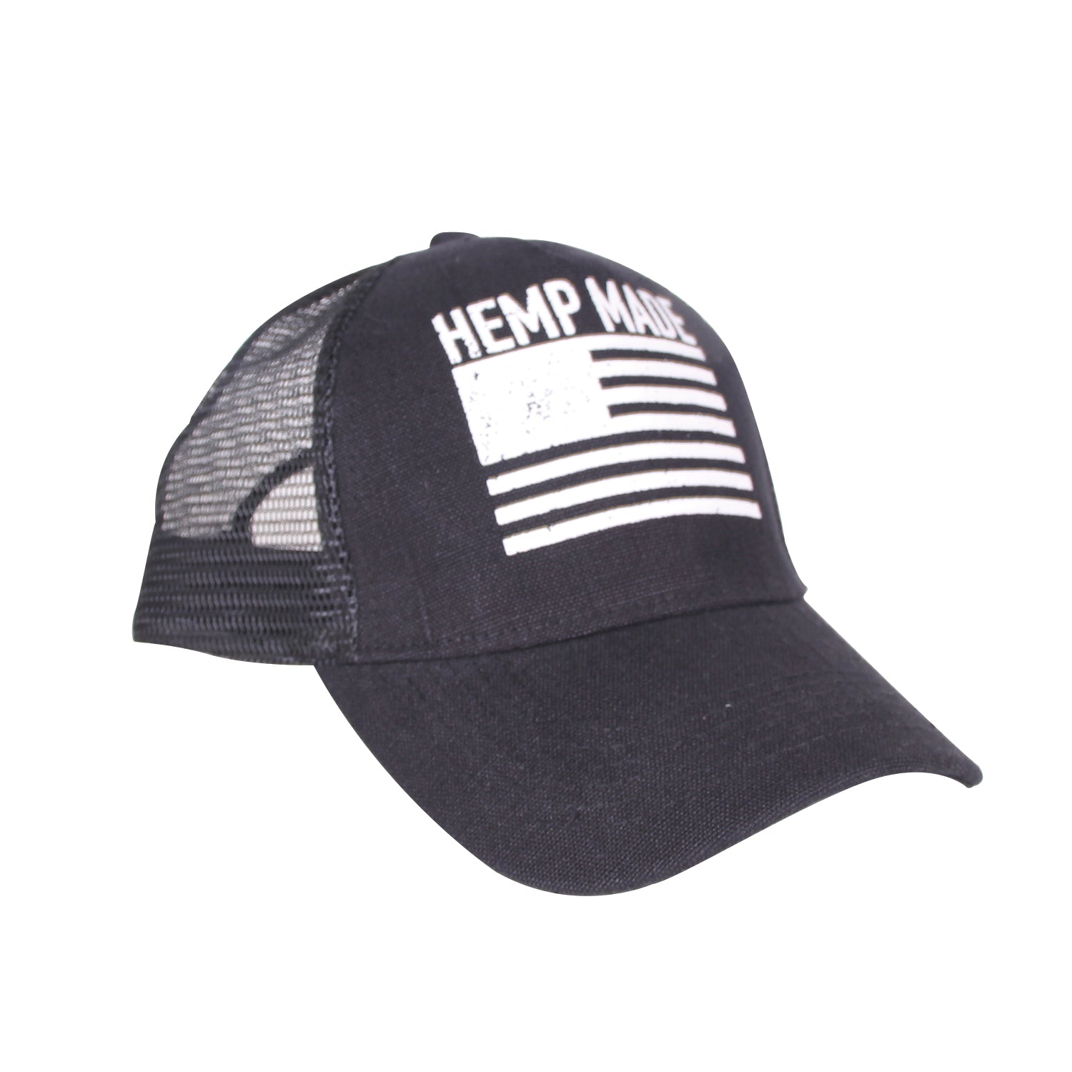 Black Hemp Mash Hat - Hemptique