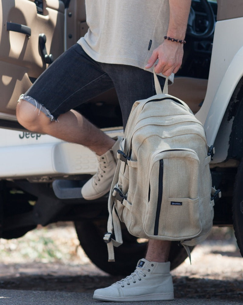 Hemp Backpack Deluxe Trekker Pure Hemp Backpacks by Hemptique