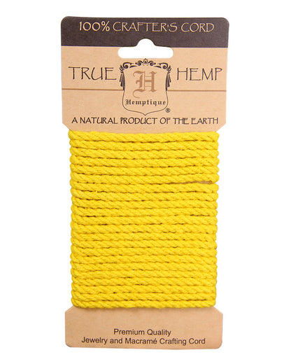4mm hemp rope on card yellow