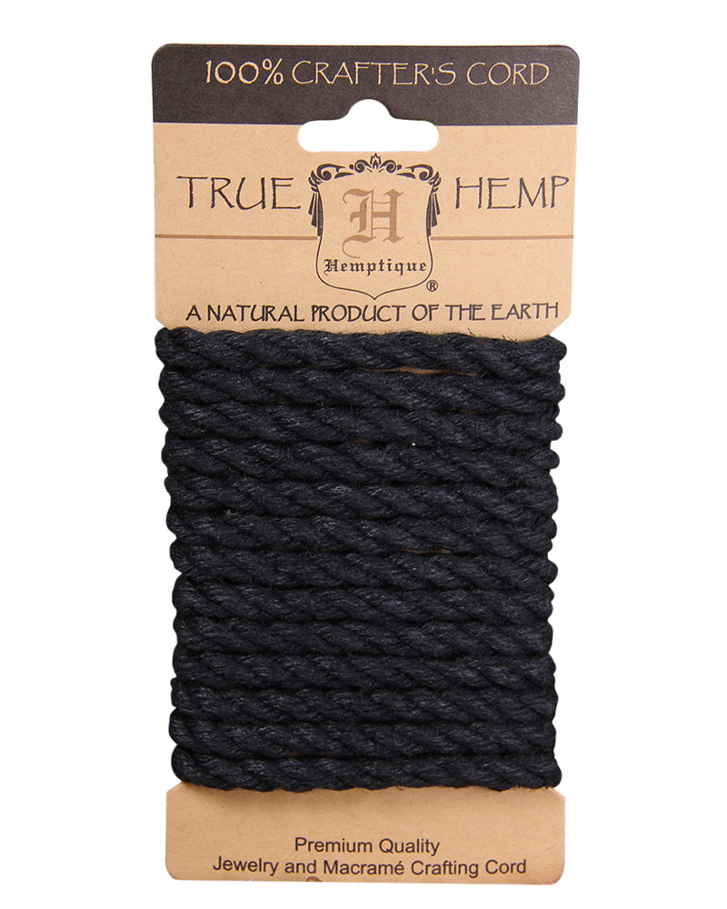 6mm Twisted Hemp Rope Card Black