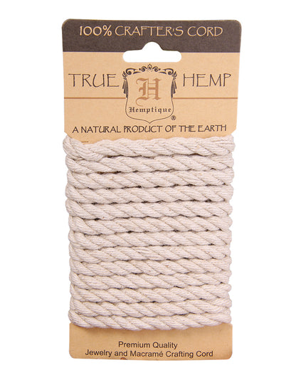 6mm Twisted Hemp Rope Card Natural 