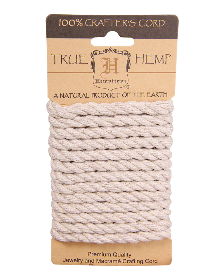 6mm Twisted Hemp Rope Card Natural 