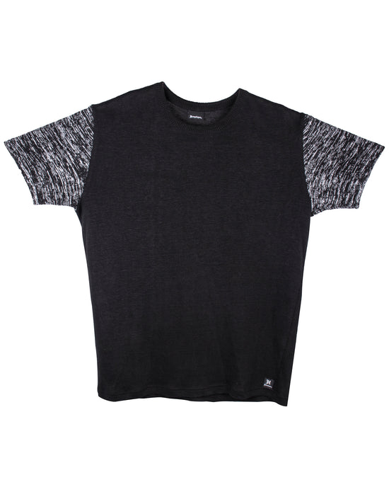 Hemp Knit Unisex T-Shirt With Black & White Sleeves