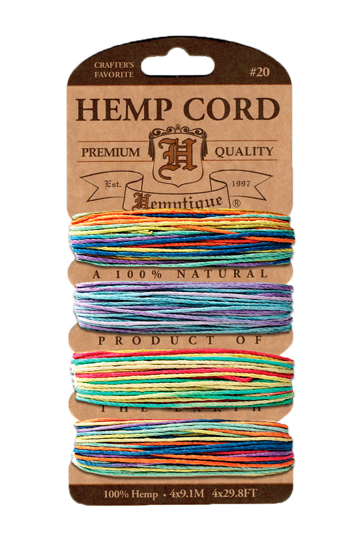 Hemp Cord Card 20lb variegated fantasy