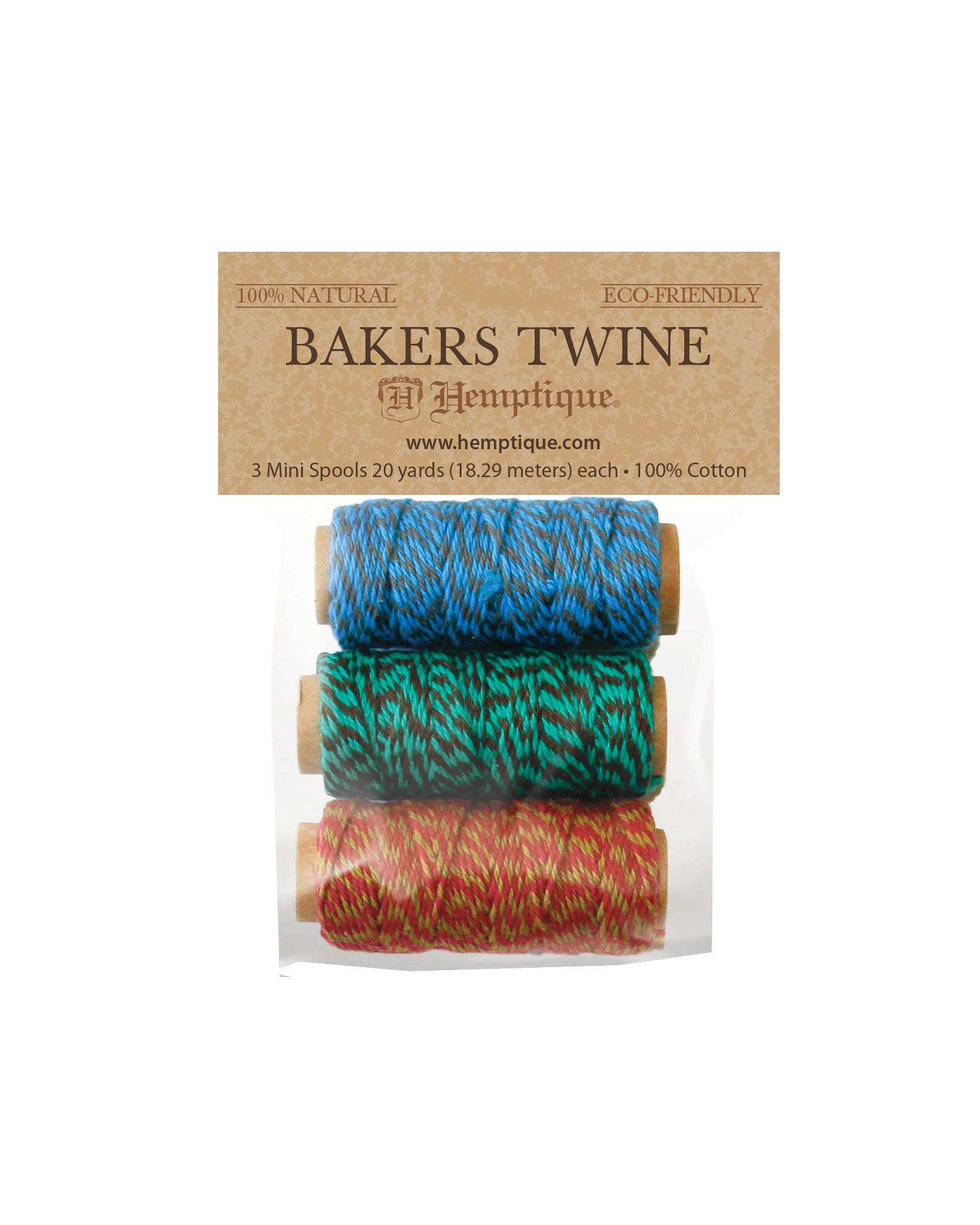 Cotton Bakers Twine 3 Mini Spool Bag Set