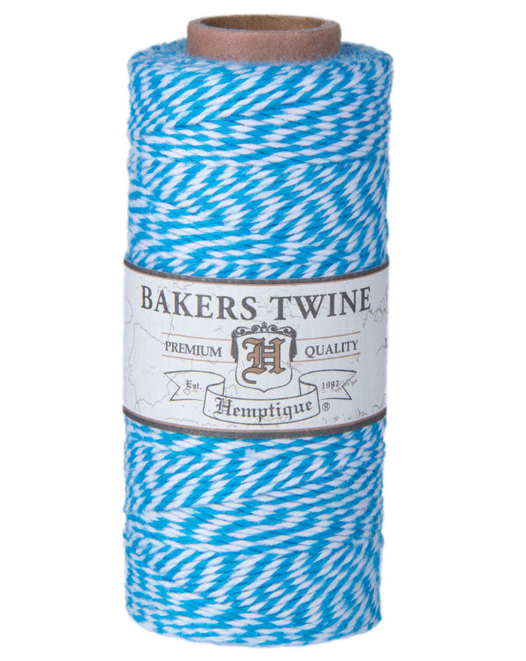 Wraps Aqua Blue and White Baker's Twine, 240 yds