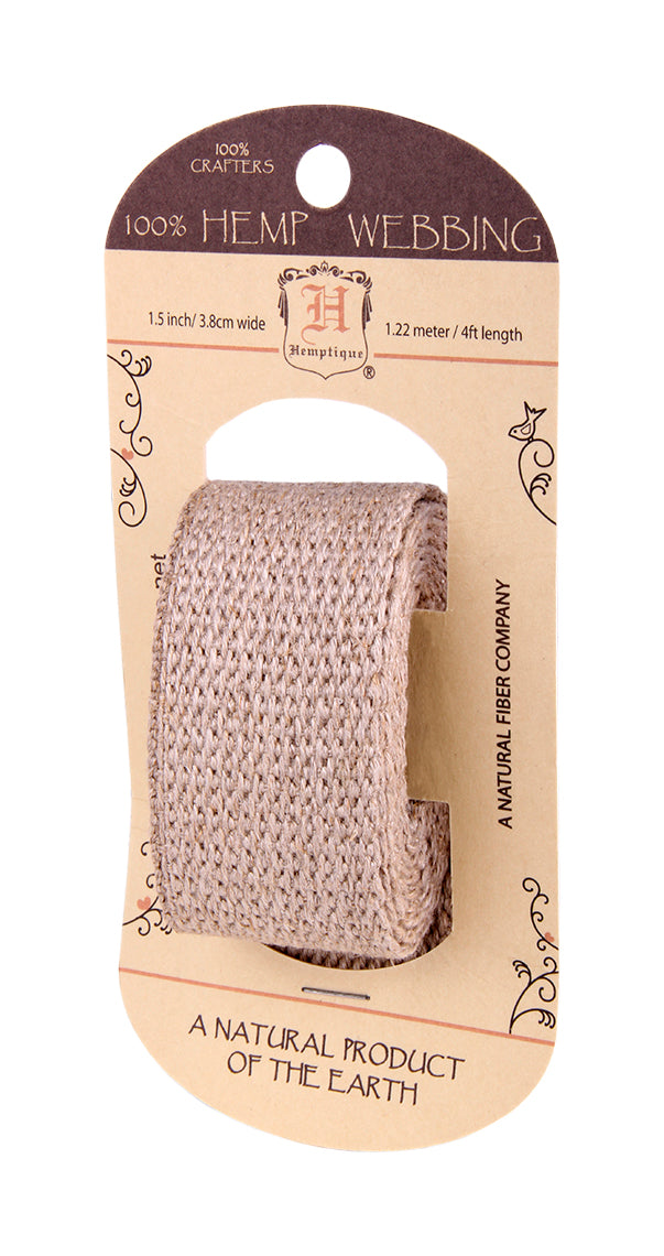 Hemp Webbing Card Natural 1.5 Inch