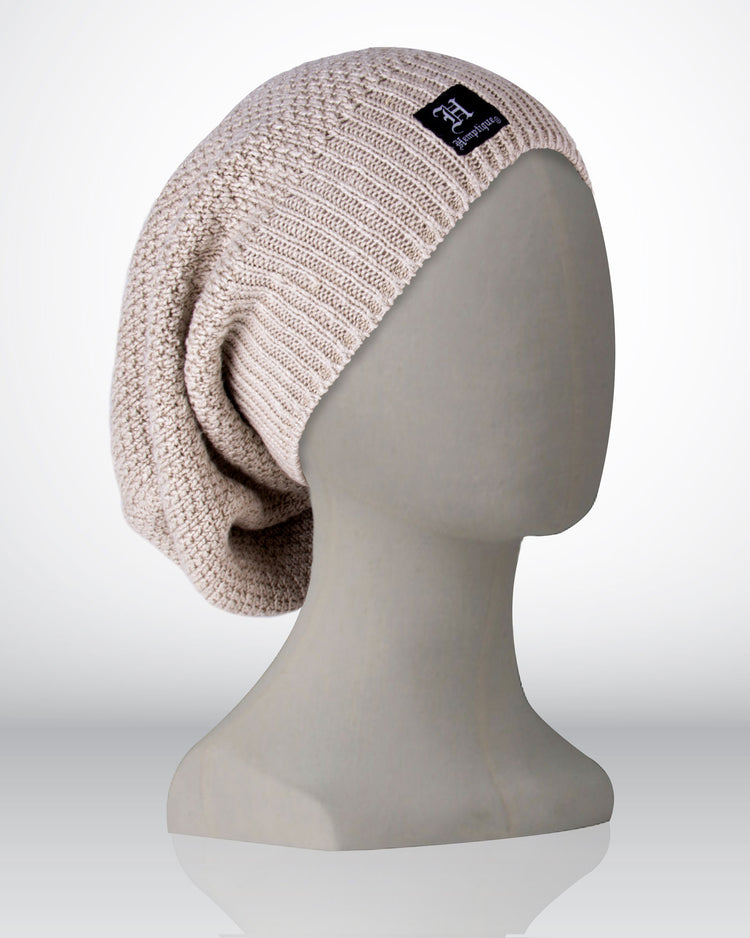 Long Hemp Beanies Natural Color