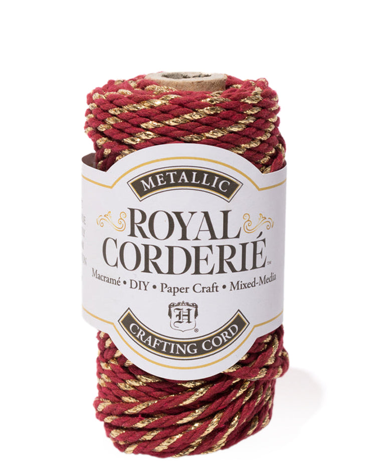 bordeaux gold metallic macrame cotton rope 3mm