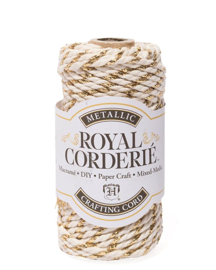 Metallic Cotton Macramé Rope With Gold Thread - 3mm Crafting Cord