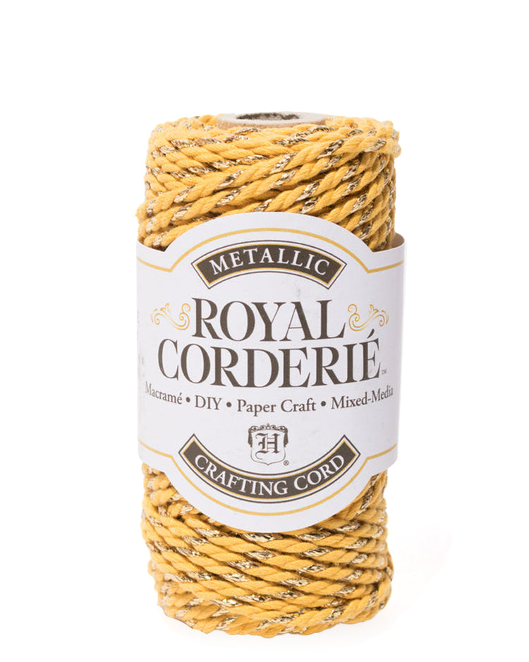 yellow and gold metallic cotton macrame rope